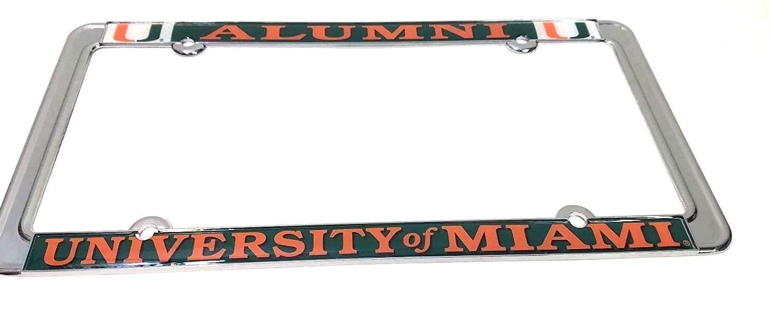 University of Miami Hurricanes Alumni License Plate Frame - Slim Metal Car Tag Holder for UM Fans - Perfect for Game Day, Tailgating & Alumni Pride