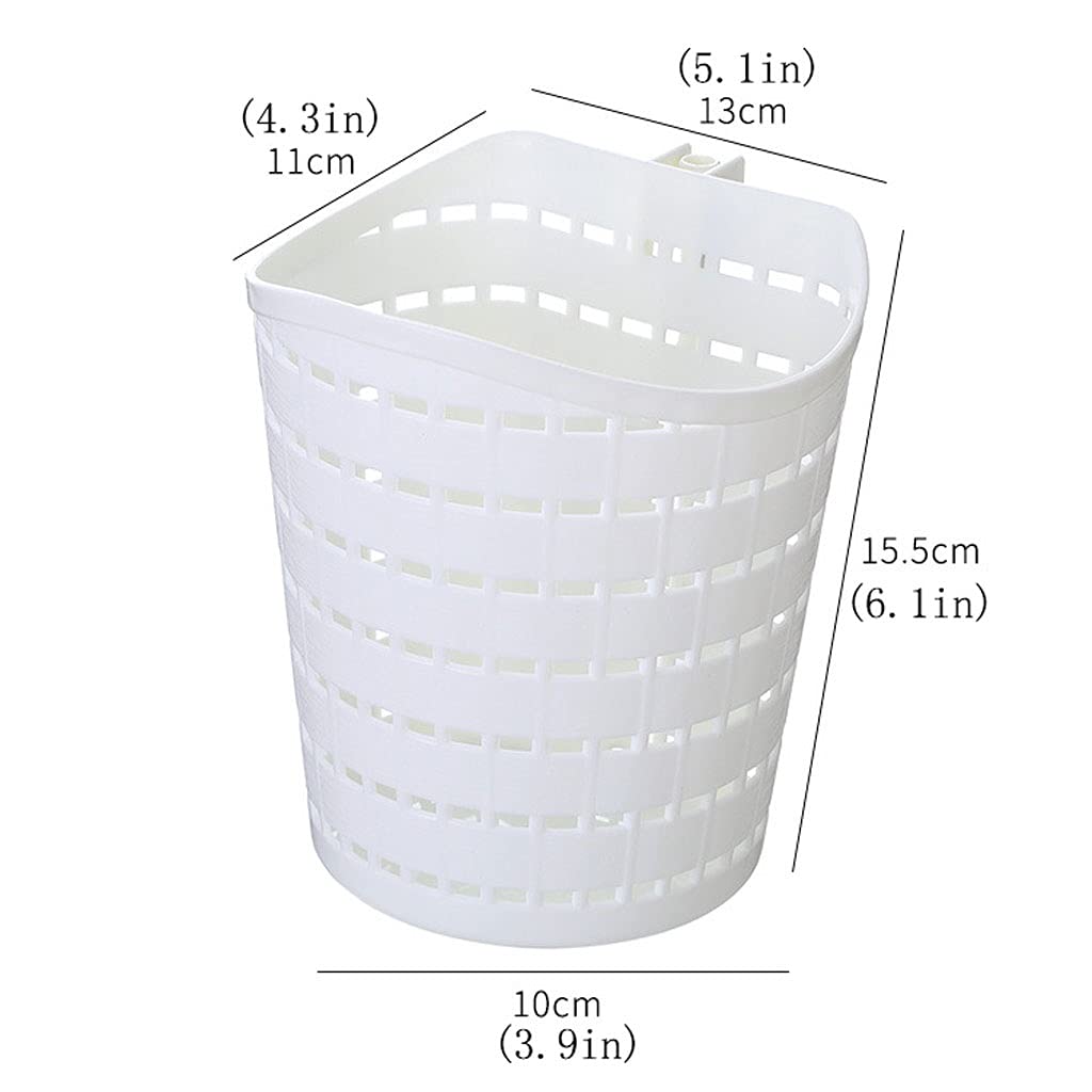 Eco-Friendly Mini Woven Trash Can - Hanging Desktop Garbage Bin for Bathroom, Office & Kitchen - Creative Hollow Design Storage Basket (Yellow) - Perfect for Small Spaces & Waste Management