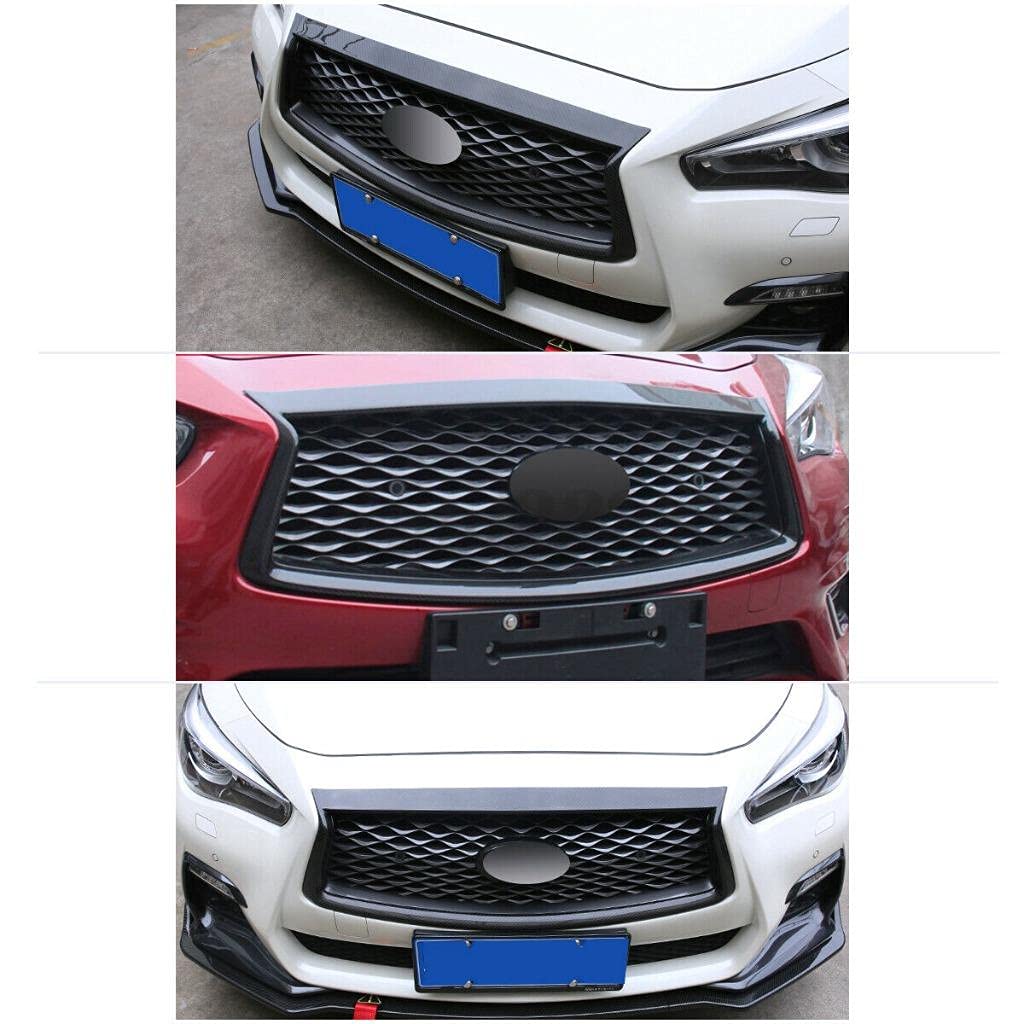 Exclusive FG-3713-RCF Carbon Fiber Front Grille Trim for 2014-2017 Infiniti Q50 | High-Gloss Finish | Easy Installation | Upgrade Your Car's Style for Sporty Look & Street Performance