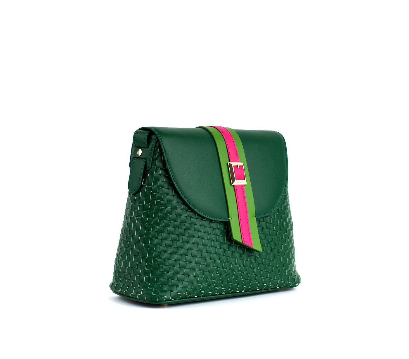 Kate Vegan Leather Basket Weave Crossbody Bag for Women - Eco-Friendly Green Shoulder Purse | Perfect for Work, Travel & Everyday Use