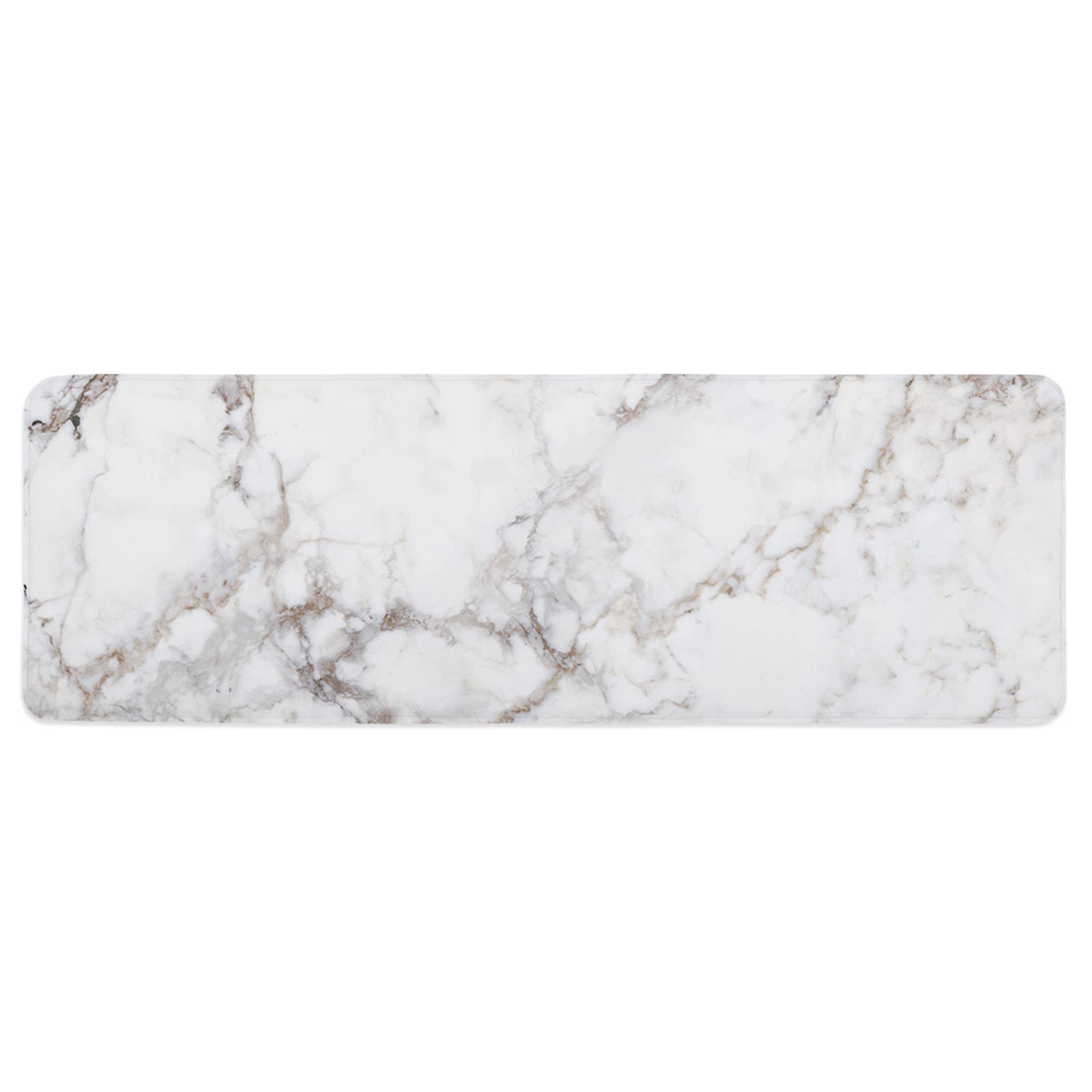 Premium Anti-Fatigue Kitchen Rugs - Non-Slip Rubber Cushioned Floor Mat with Modern Marble Texture, Washable Standing Carpet for Bedroom & Living Room Decor - Perfect for Cooking, Dishwashing & Home Office Standing Comfort