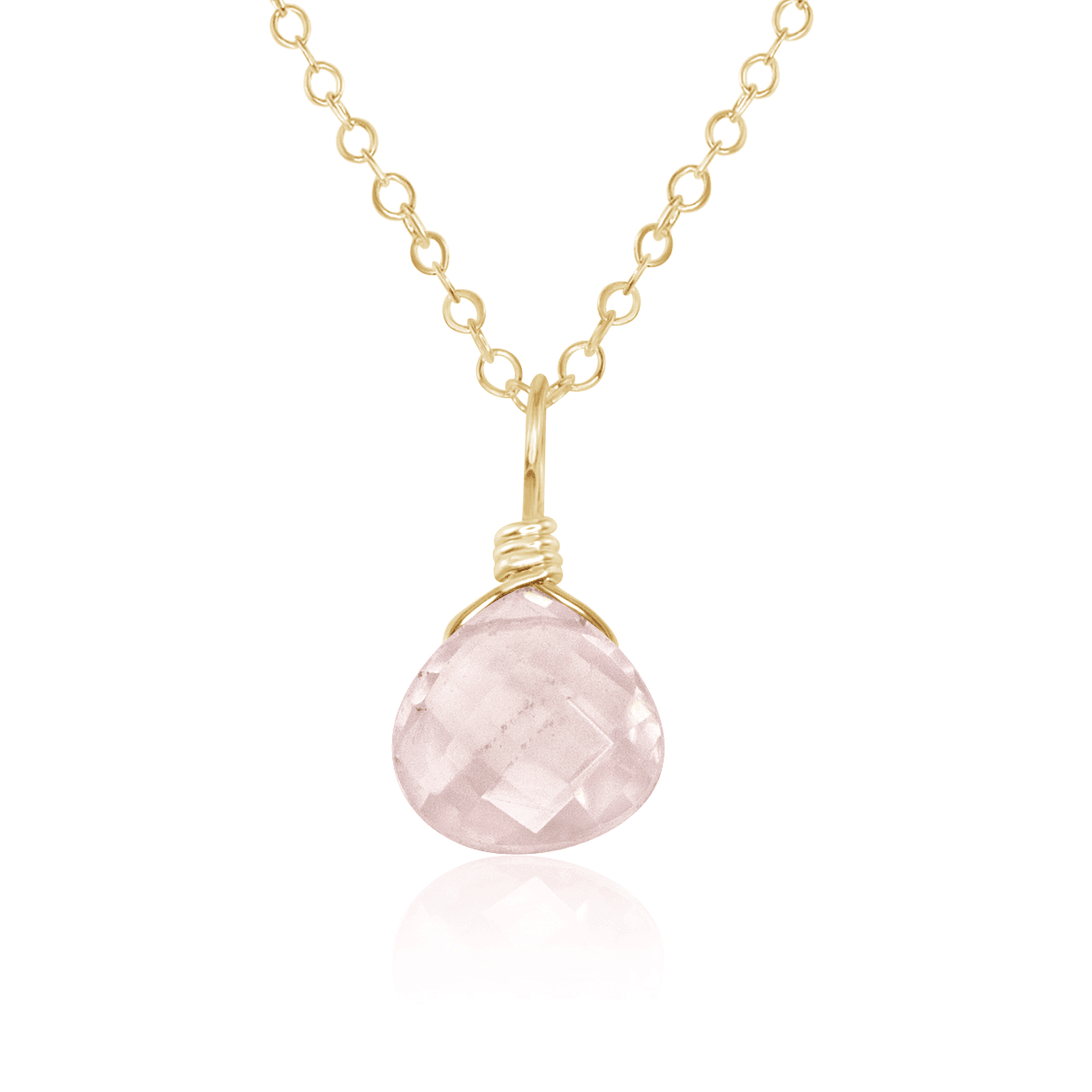 Rose Quartz Teardrop Crystal Pendant Necklace for Women - Healing Stone Jewelry for Love & Positive Energy | Perfect Gift for Valentine's Day, Anniversary & Spiritual Healing