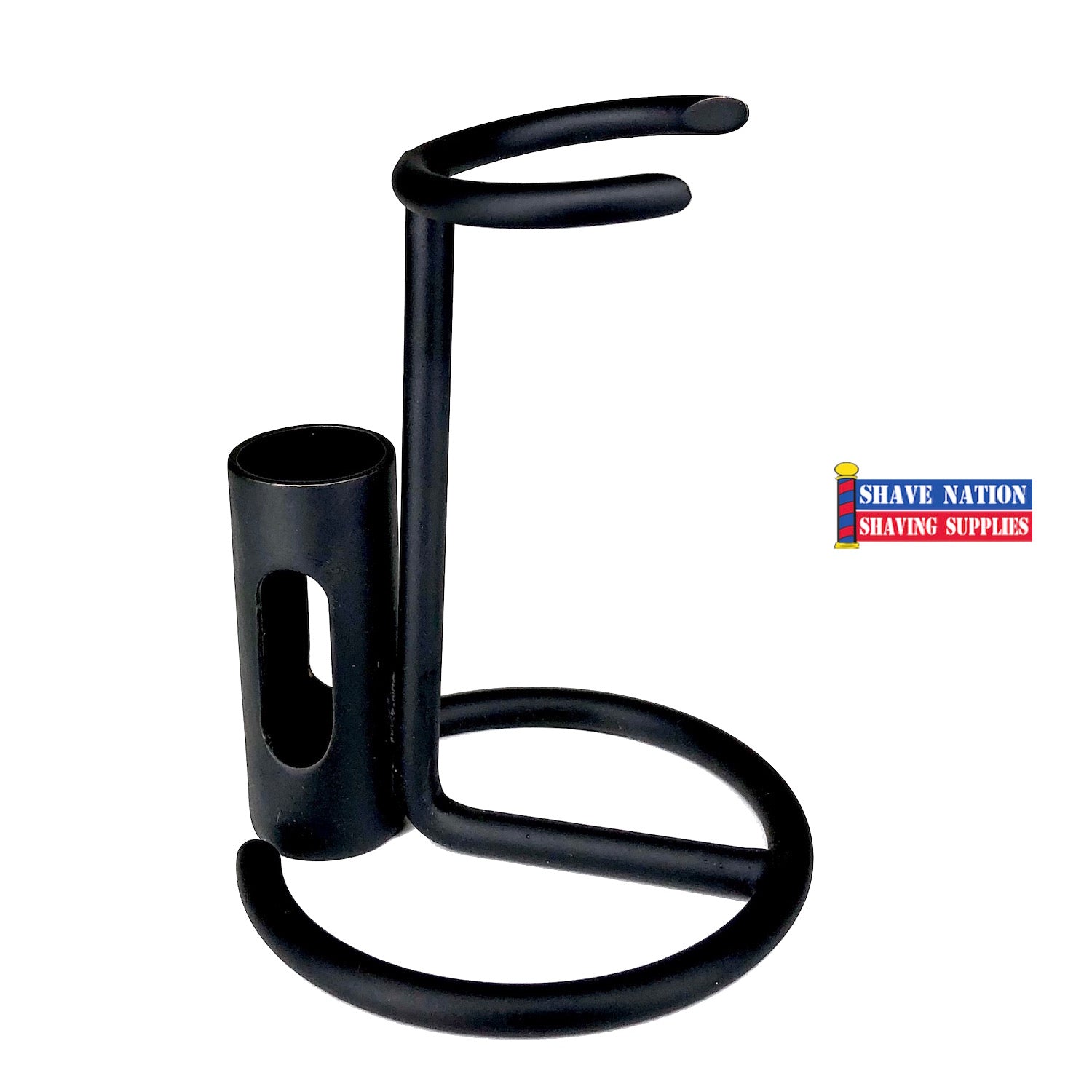 Premium Black Razor & Brush Stand for Men - Chrome Plated Shaving Organizer - Perfect for Bathroom Countertop & Travel Grooming Kit