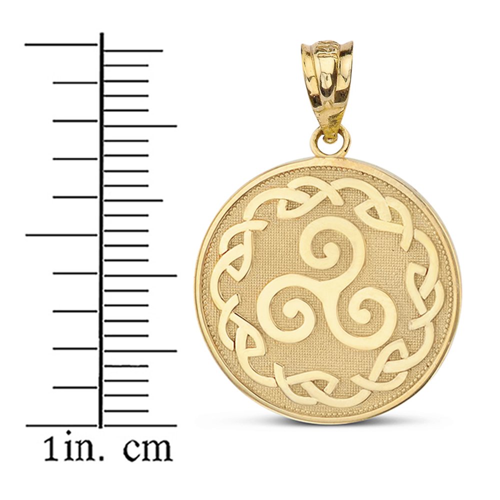 14K Yellow Gold Triskele Triskelion Pendant - Triple Spiral Celtic Knot Charm for Necklace - Perfect for Spiritual Jewelry, Pagan Gifts & Celtic Heritage Collection