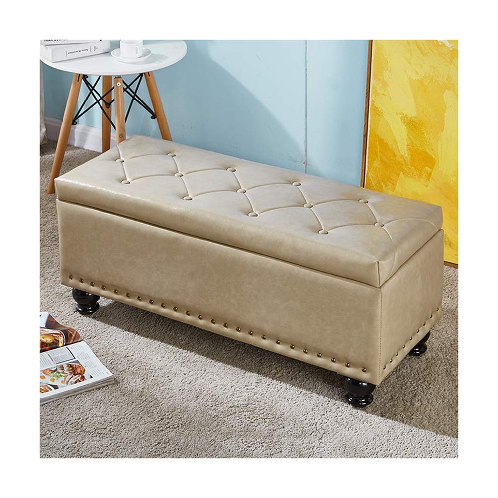 Foldable Storage Ottoman Bench - Multifunctional Footrest with Removable Lid, 70x40x43cm Gray - Perfect for Entryway Shoe Storage & Living Room Seating