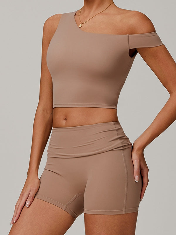 ZASUWA Women's Unique Cutout High Waist Tracksuit Set - Stylish Workout Outfit for Gym, Running & Casual Wear