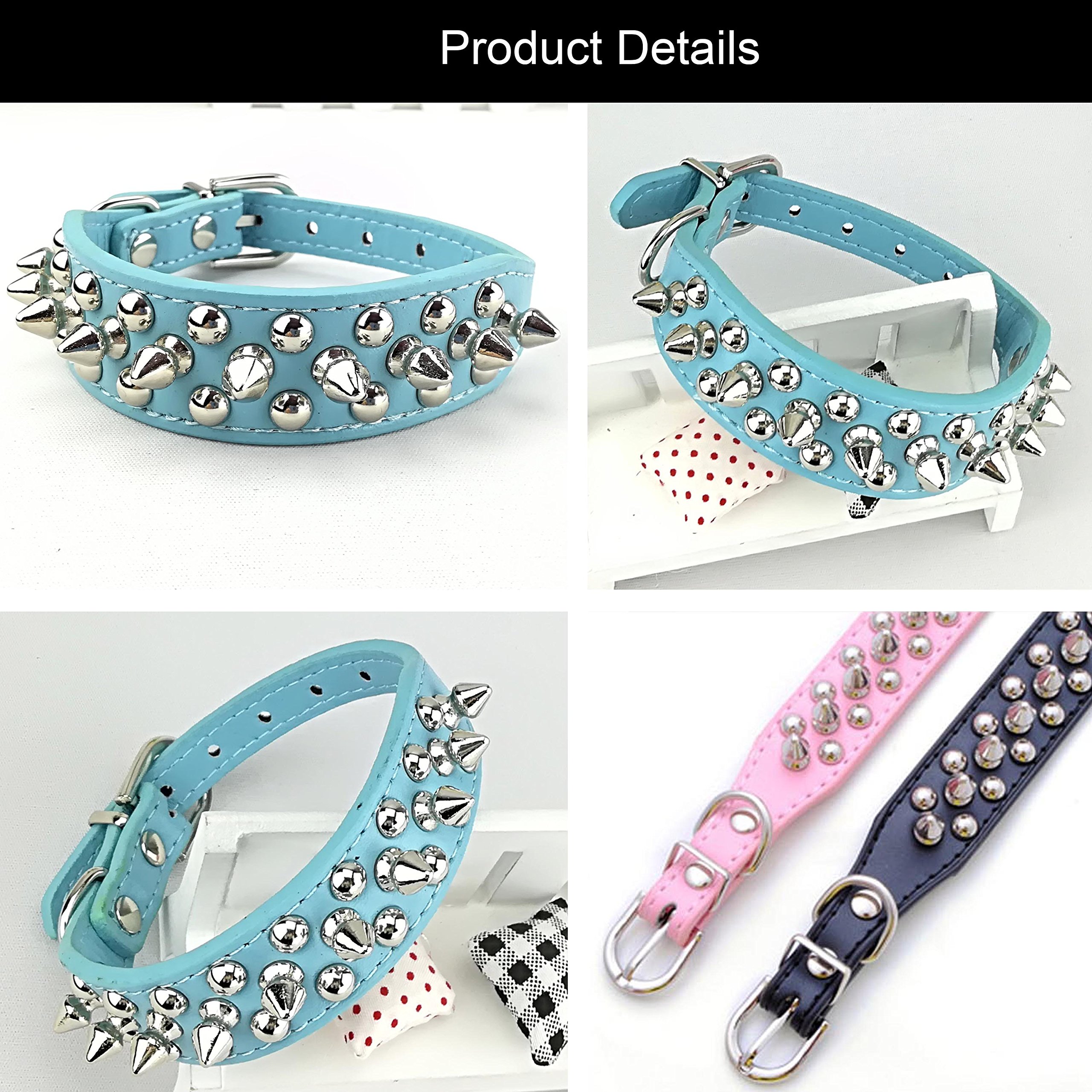 Punk Studded Dog Collar and Leash Set - Stylish Spiked Leather Pet Collar with Matching Lead for Small Medium Large Dogs - Perfect for Walking Training and Punk Fashion Pet Accessories