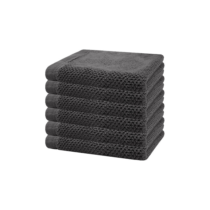 Angove CHARCOAL Face Washers 6 Pack - Bamboo Charcoal Cleansing Cloths for Acne & Oily Skin - Gentle Exfoliating Facial Towels for Daily Skincare Routine