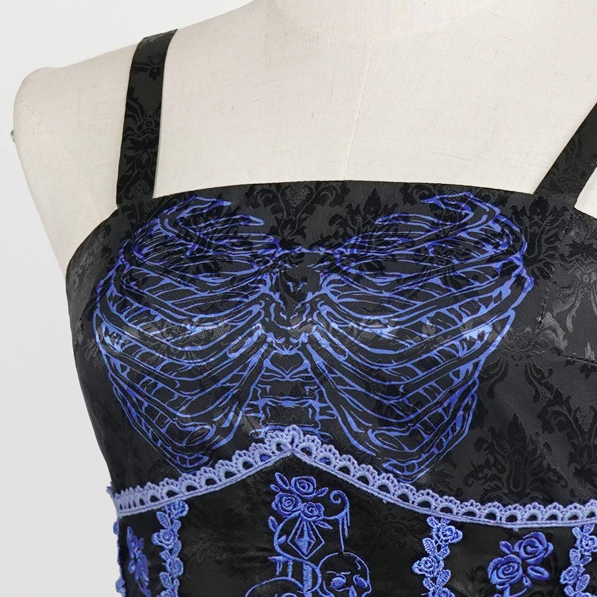 Gothic Punk Diablo Halloween Costume for Women - Embroidered Party Dress for Weekend Dance, Cosplay & Halloween Events