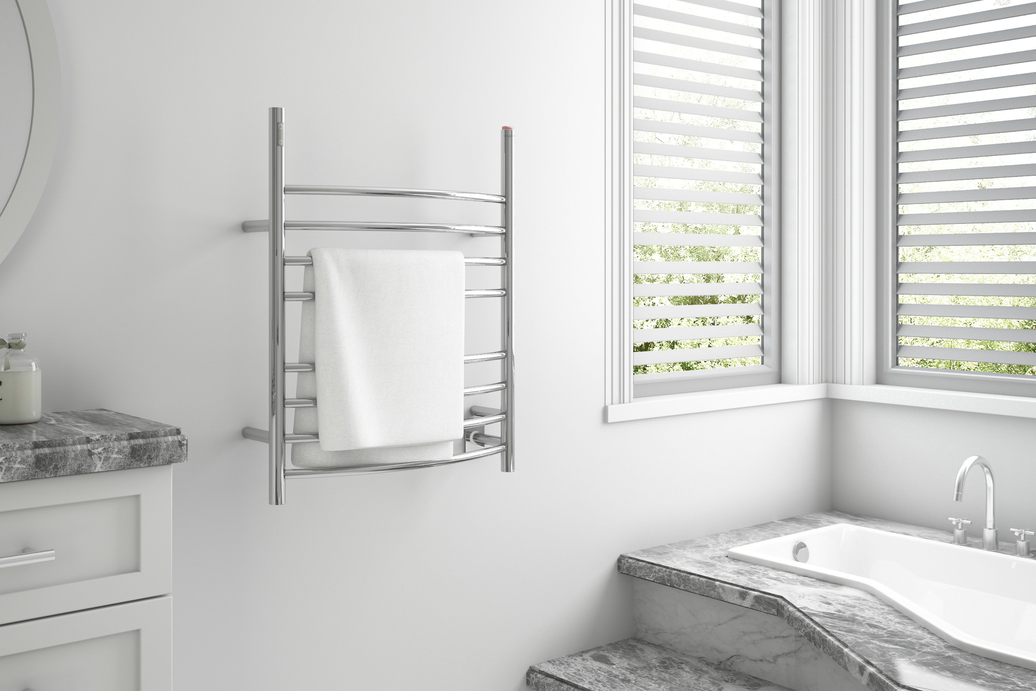 Imperia OBT 3-in-1 8-Bar Towel Warmer with Built-in Timer | Polished Stainless Steel | Perfect for Spas, Bathrooms & Luxury Hotels