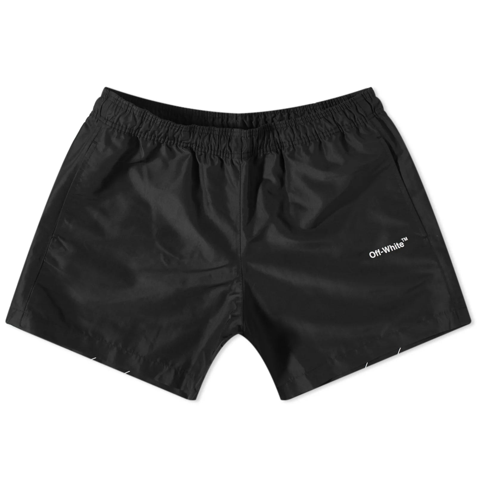 Off White Diagonal Outline Swim Shorts for Men - Quick Dry, Comfortable Beach & Pool Swimwear for Summer Vacation & Water Sports