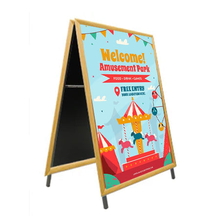 17x22 Wooden A-Frame Sign Holder with 1 1/4