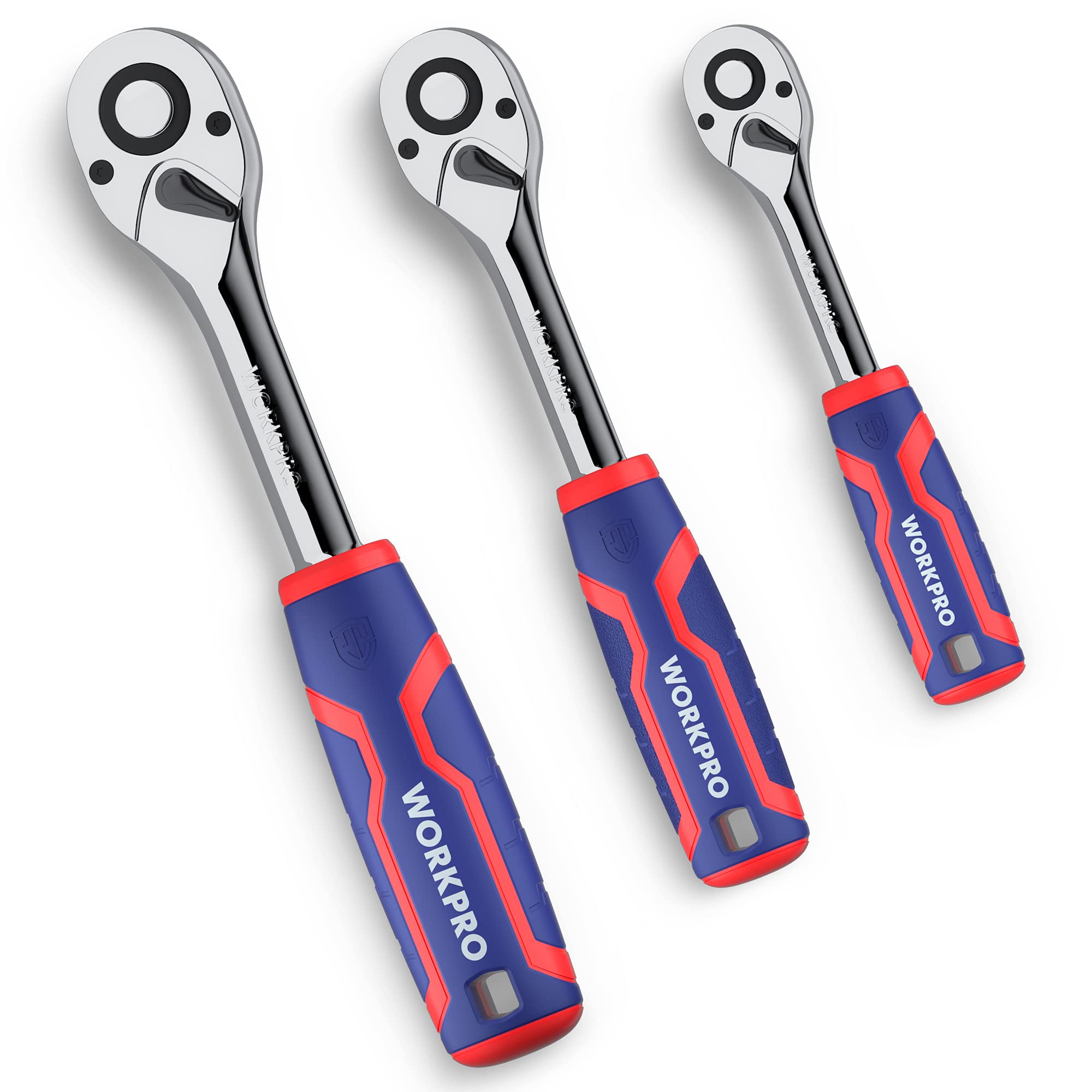 WORKPRO 3-Piece Ratchet Wrench Set - 1/4
