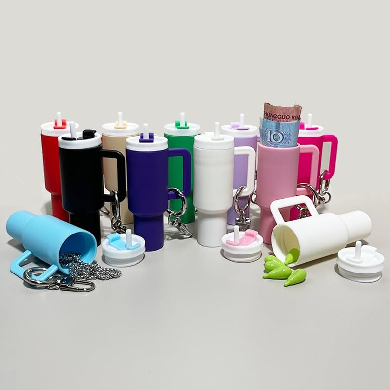Detachable Mini Tumbler Keychain with Lipstick Storage - Cute Cup Keychain for Women, School Bag Accessory & Backpack Charm - Perfect for Daily Use, Travel, and Gift Giving