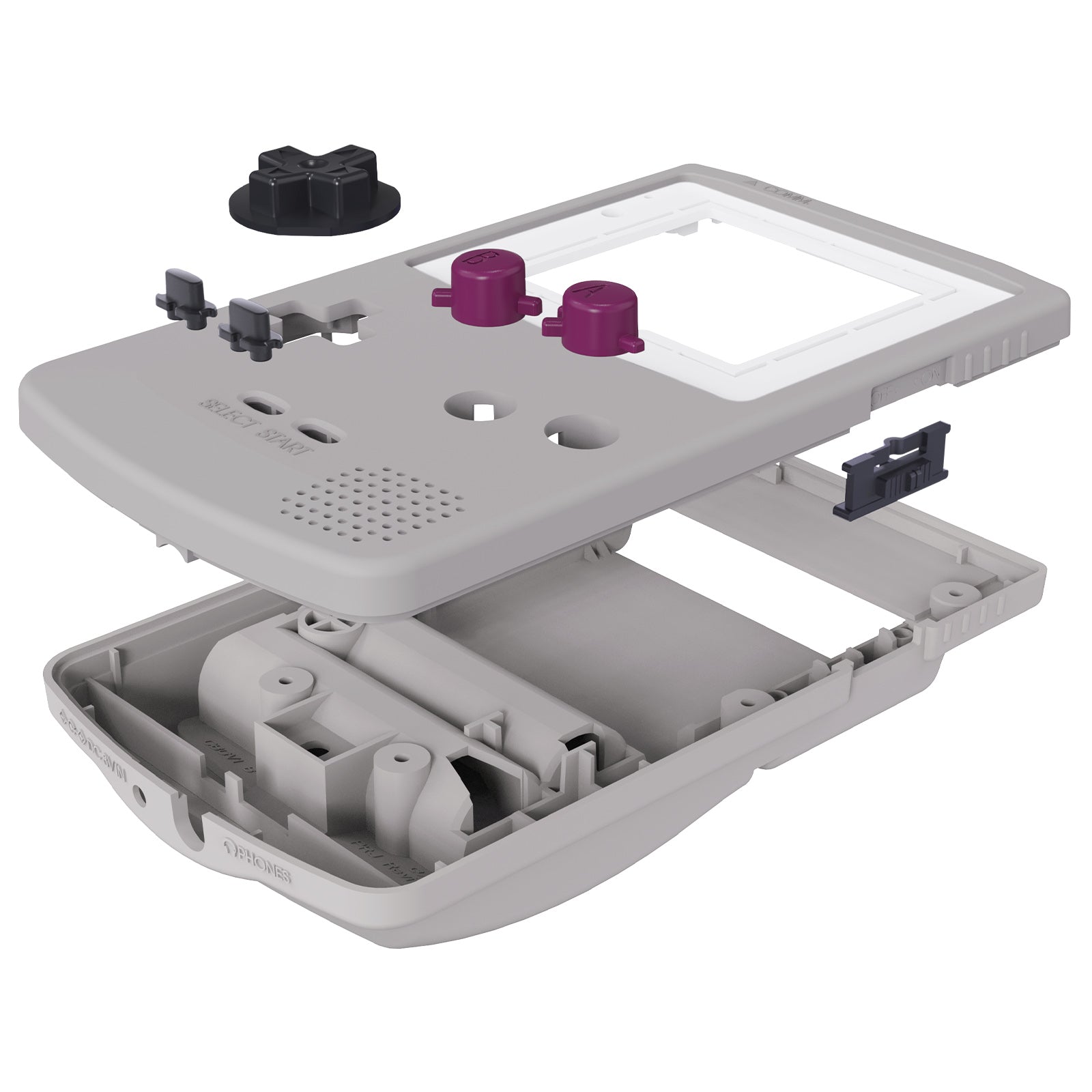 eXtremeRate IPS Ready Upgraded Classic Gray GBC Replacement Shell Full Housing Cover with Buttons for Gameboy Color - Compatible with GBC OSD IPS, Regular IPS & Standard LCD Screens (Console & IPS Screen Not Included) - Perfect for Gameboy Color Modding, Repair and Customization Projects - QCBP3016