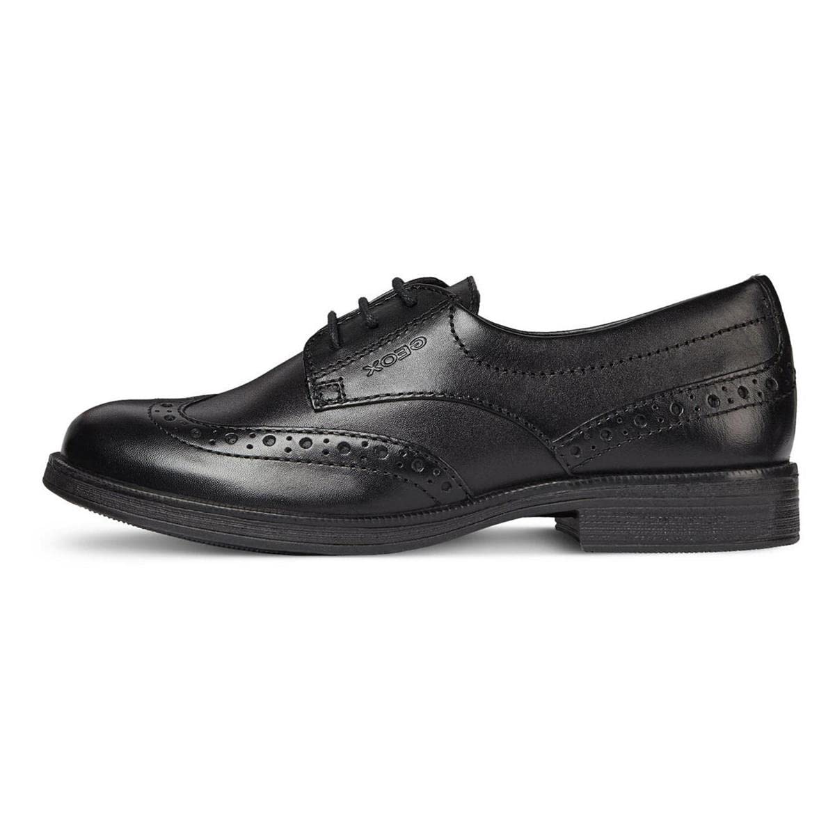 Geox Girls Black Derby Brogues Shoes for Toddlers Size 5 - Stylish & Comfortable for School, Parties & Everyday Wear