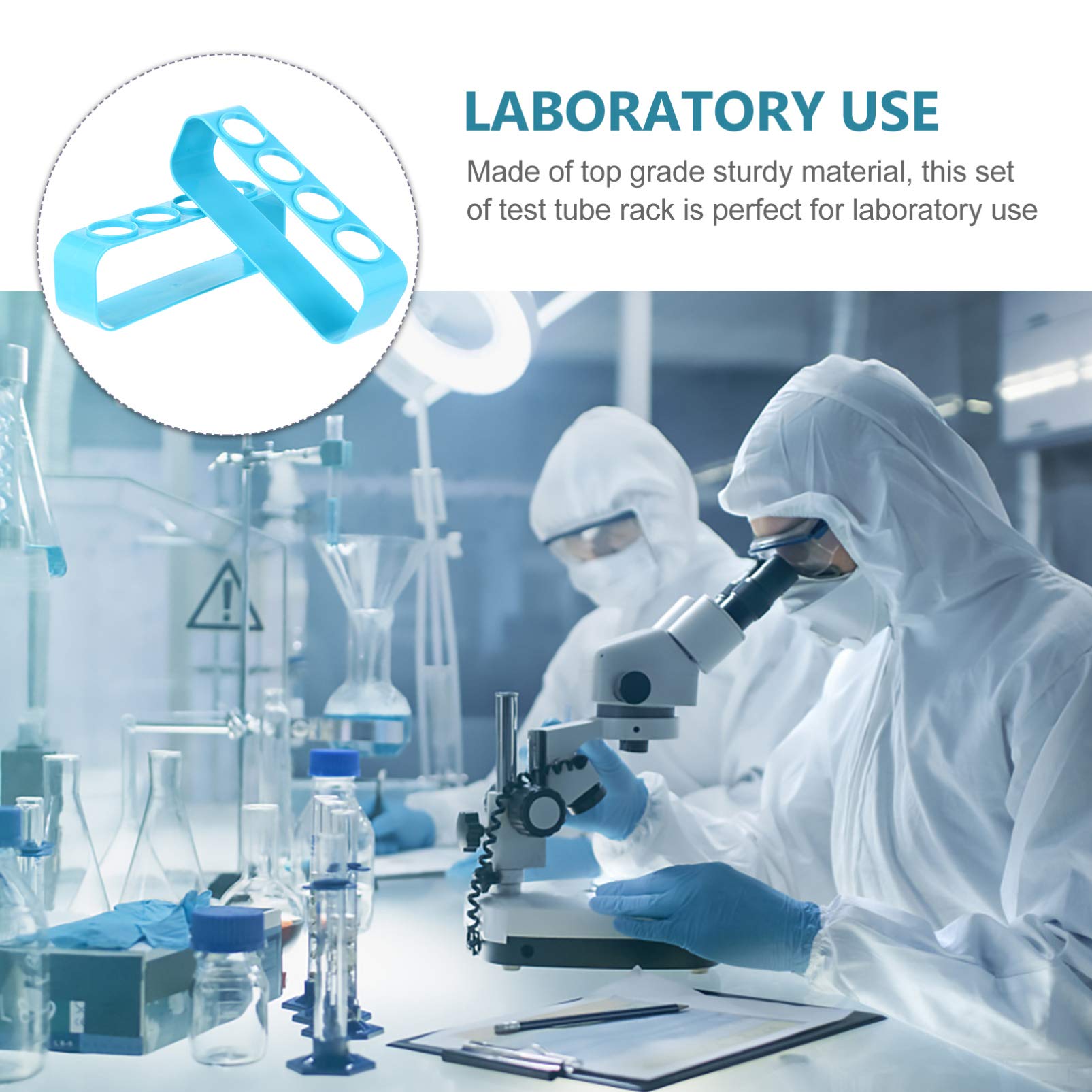 3pcs Plastic Test Tube Rack Holder - Durable Lab Tube Organizer for 10-30mm Tubes, Perfect for Science Experiments, Chemistry Labs & DIY Projects | Compact Storage Solution for Test Tubes, Vials & Small Bottles