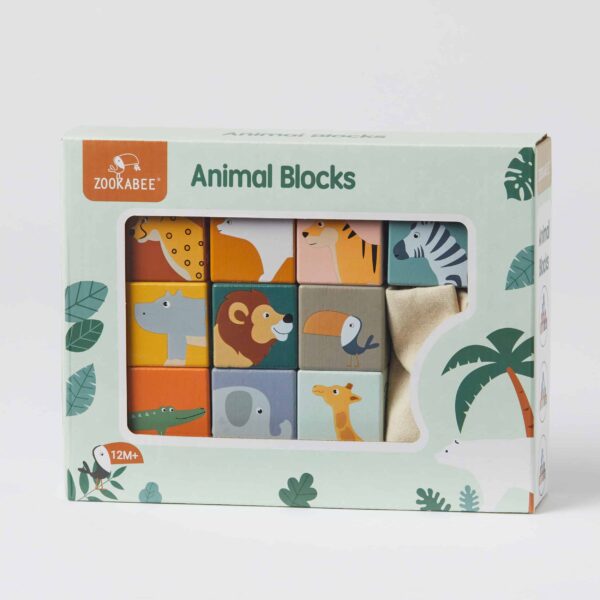Wooden Jungle Animals Block Set - Educational Toy for Toddlers - Perfect for Learning & Playtime at Home or Preschool