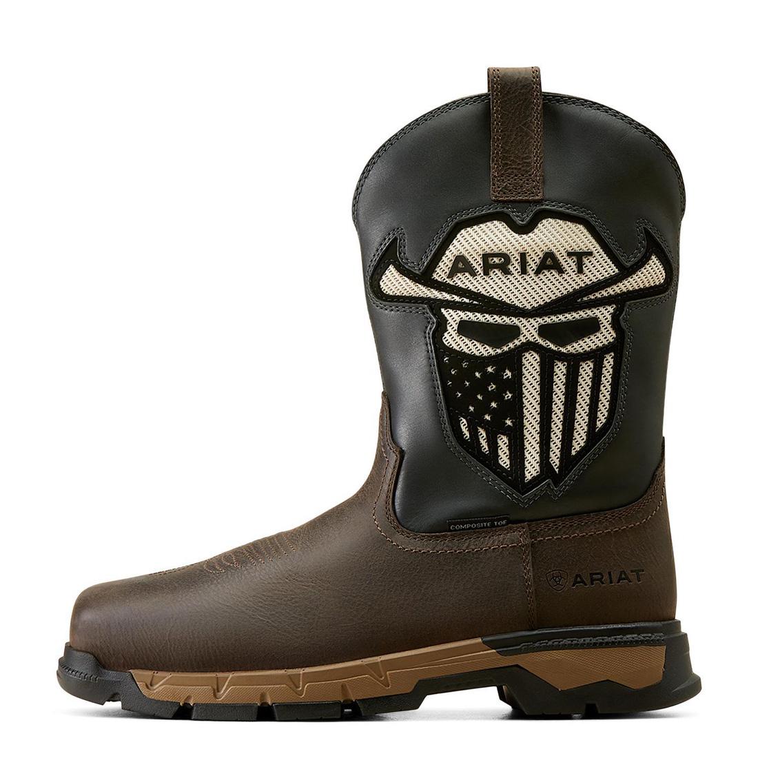 Rebar Flex VentTEK Incognito Composite Toe Western Work Boot - Durable & Comfortable for Construction, Ranch Work & Outdoor Labor - Iron Coffee Brown