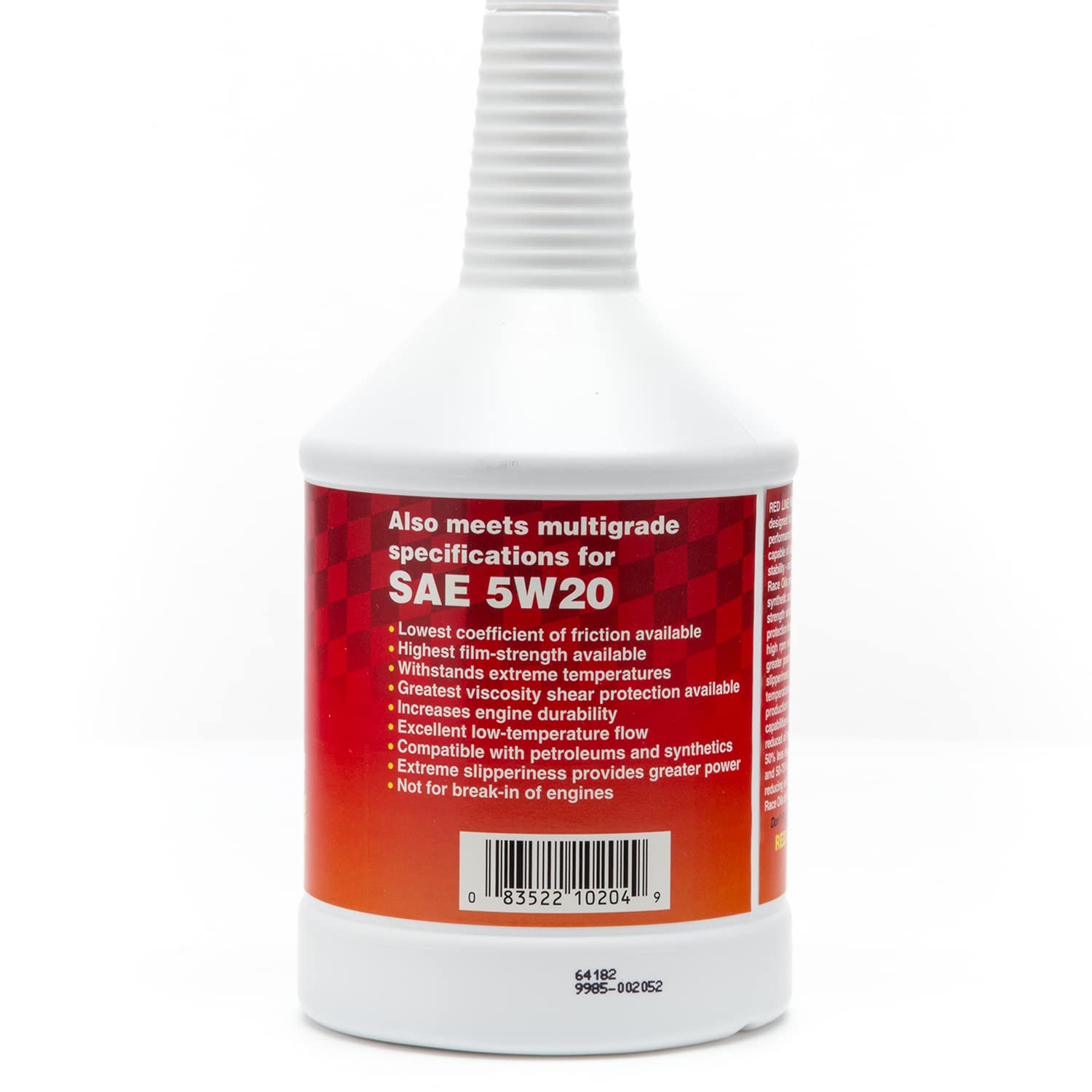 Red Line 10204 20 WT SAE 5W-20 High Performance Racing Motor Oil - 1 Quart Bottle (Pack of 12) for Cars, Trucks & Motorcycles - Ideal for Track Racing, High-Temp Engines & Performance Vehicles