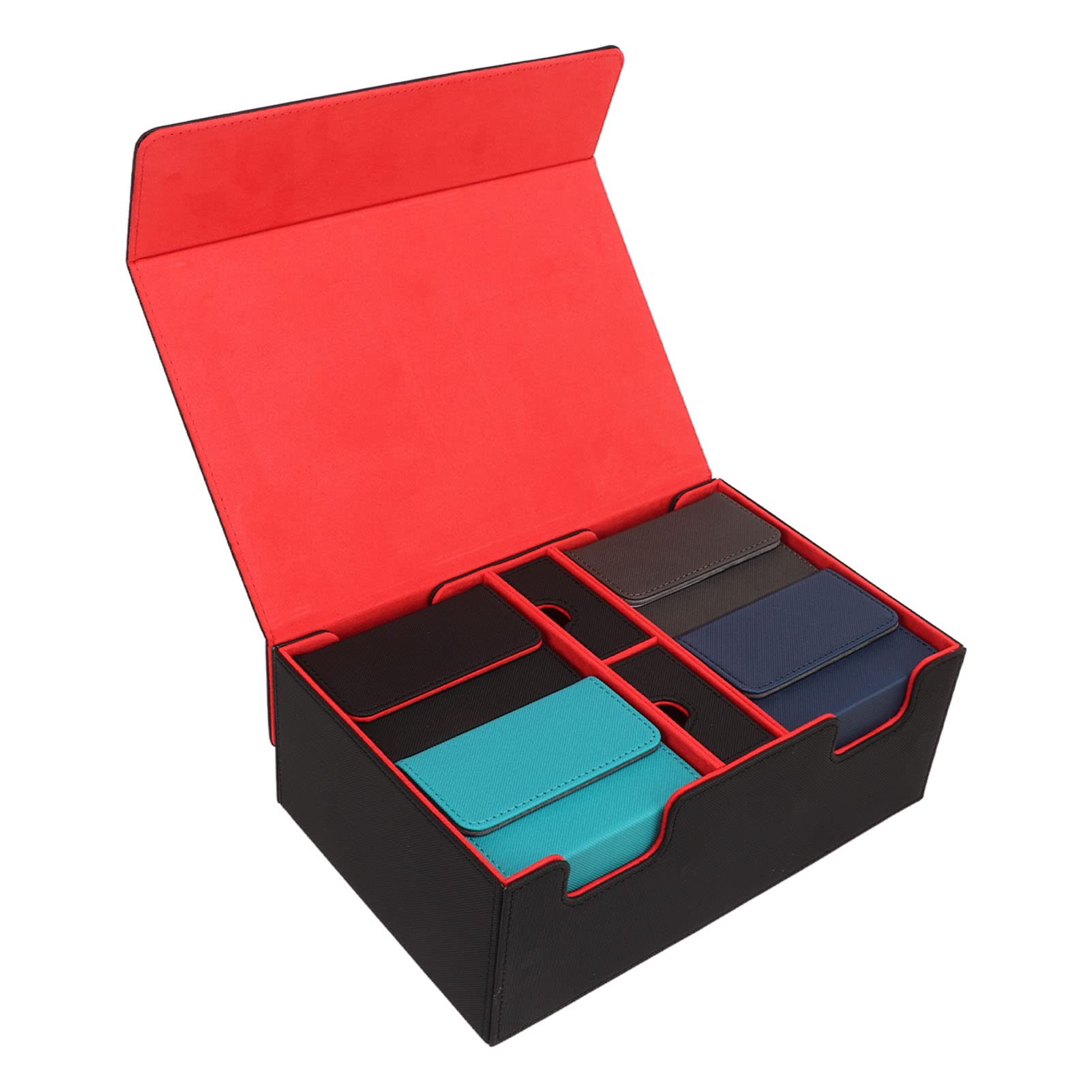 400+ Card Deck Holder - PU Leather Magnetic Closure Commander Card Storage Box for MTG, Pokemon, Yu-Gi-Oh - Perfect for Game Nights, Travel & Collectible Card Organization