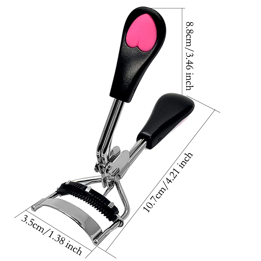 2 Pack Stainless Steel Eyelash Curler with Wide Angle Comb - Professional Eye Makeup Tool for Women, Perfect for Daily Use, Parties & Special Occasions