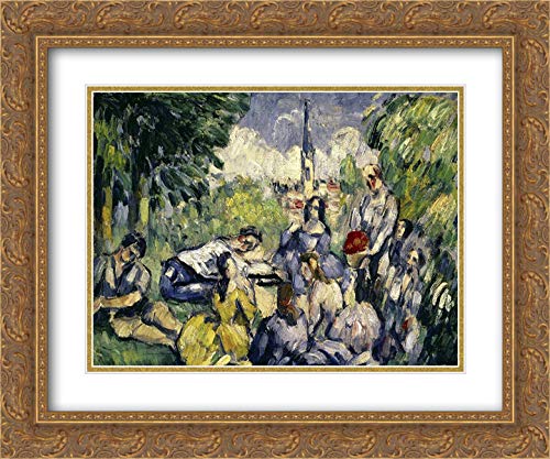 Paul Cezanne 'Lunch on The Grass' 24x20 Gold Ornate Framed Museum Art Print with Double Matting - Perfect for Living Room, Dining Room & Office Wall Decor