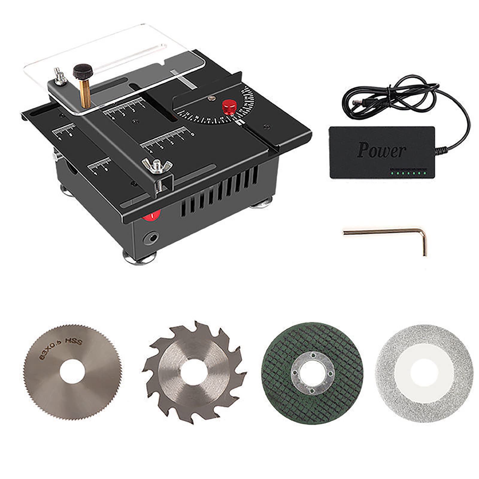 24V 100W Electric Table Saw - Mini Desktop Wood Cutting Saw with Adjustable Speed & Angle, Perfect for Wood, Plastic & Acrylic Cutting | DIY Projects, Home Workshop & Crafting
