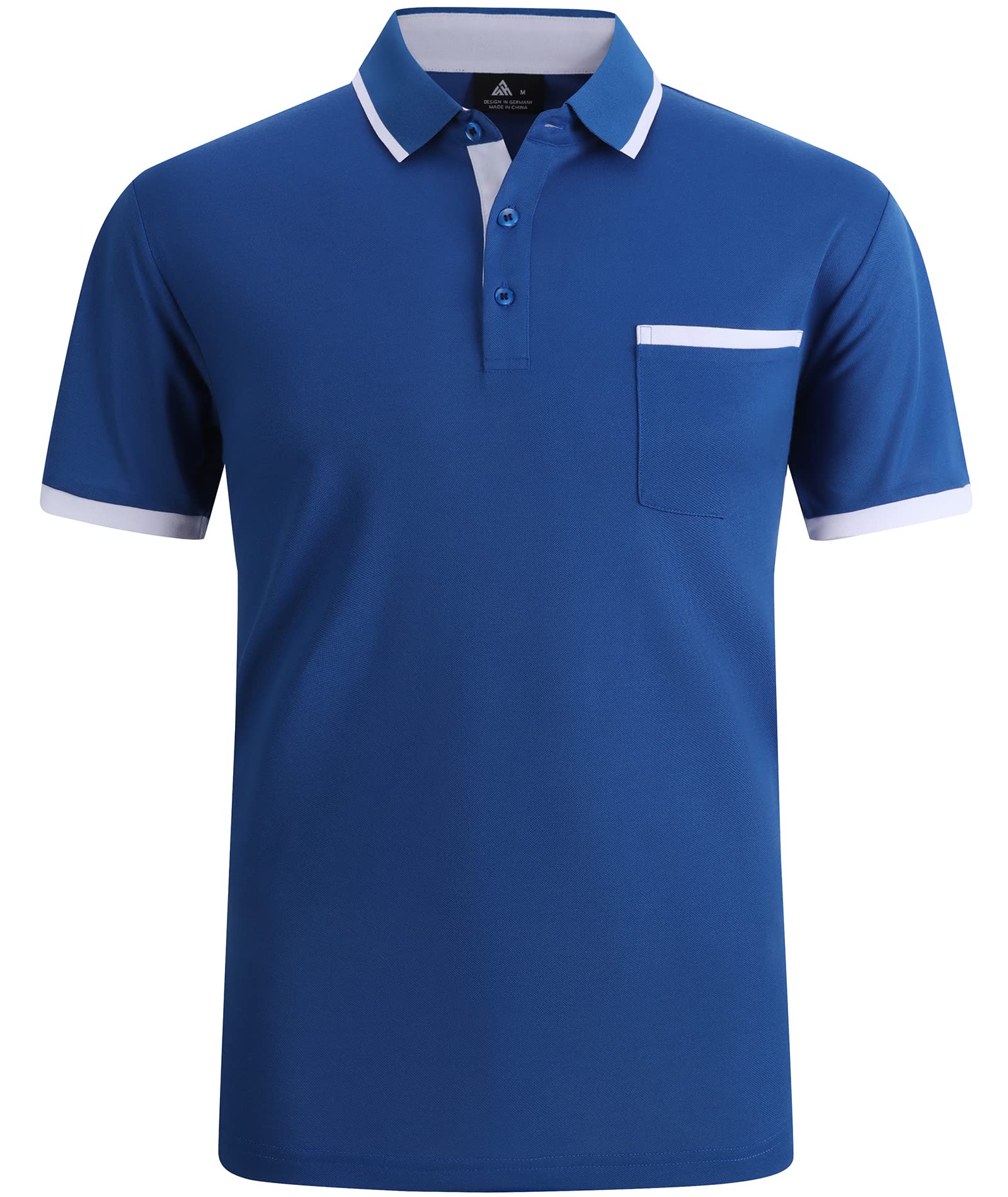 SWISSWELL Men's Moisture Wicking Polo Shirts - Breathable Mesh Tennis & Sports T-Shirt for Golf, Running & Casual Wear