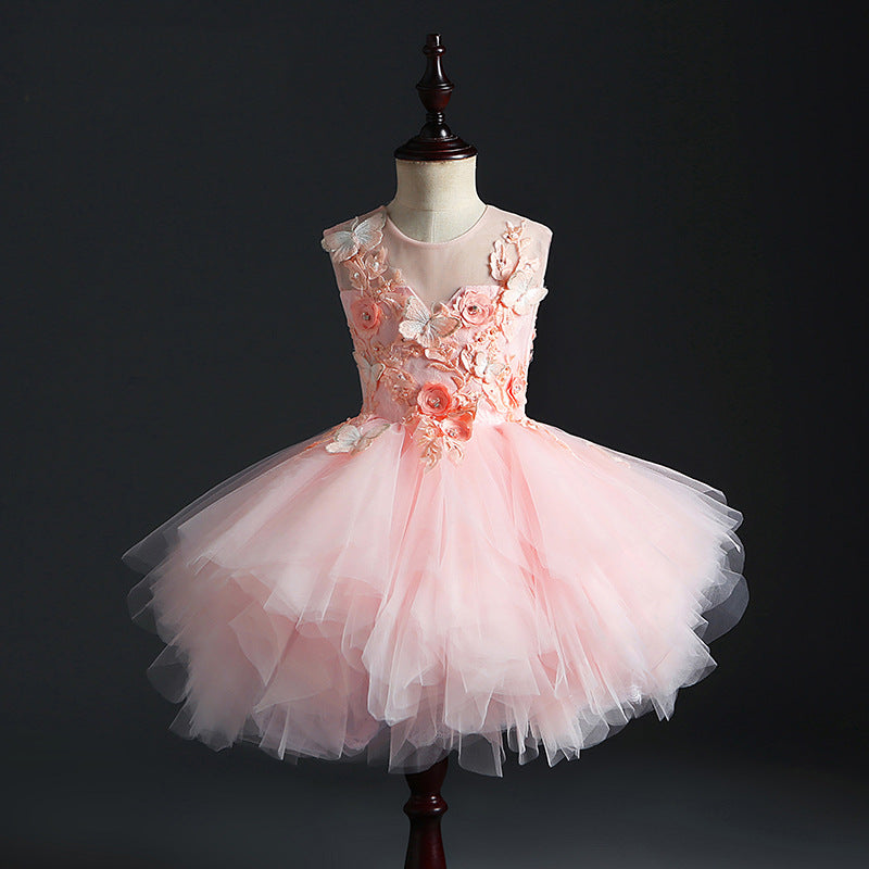 First Communion Dress for Girls - Elegant Lace Princess Gown with Bow Detail | Perfect for Church Ceremonies, Baptisms & Special Occasions