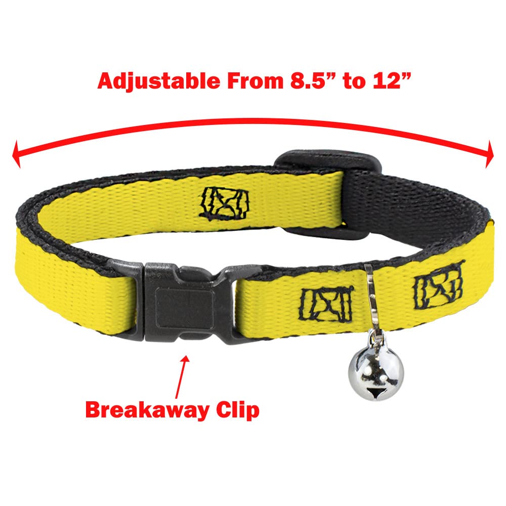 Breakaway Cat Collar with SpongeBob Design - Adjustable 8-12 Inch, 0.5 Inch Wide - Safe & Stylish Pet Accessory for Indoor/Outdoor Cats