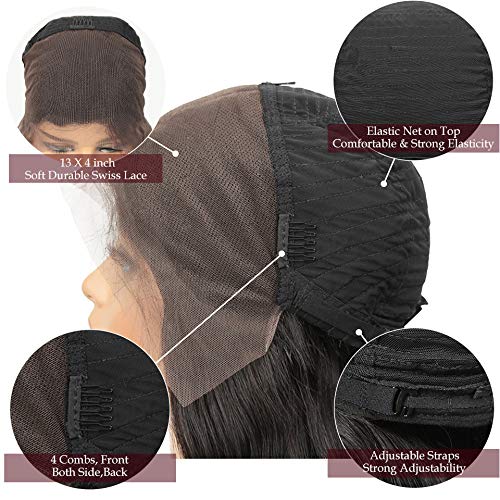 Kinky Curly Lace Front Wigs Human Hair - Pre Plucked Bleached Knots, Medium Cap, #1 Jet Black Color, 13x4 Lace Frontal, No Shedding, 10 Inch Length - Perfect for Cosplay, Daily Wear, and Special Occasions