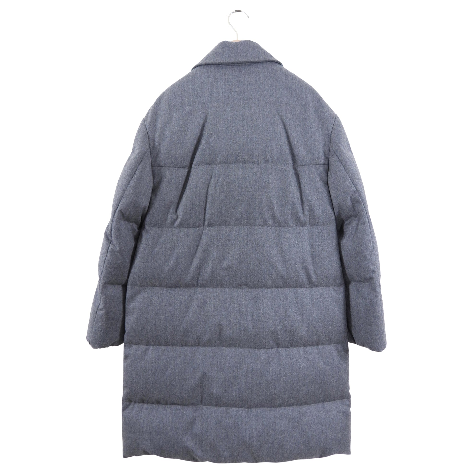 Brunello Cucinelli Grey Quilted Puffer Down Monili Long Coat - Women's Winter Jacket, Size IT40 / S (US 6) - Perfect for Cold Weather & Luxury Outerwear Fashion