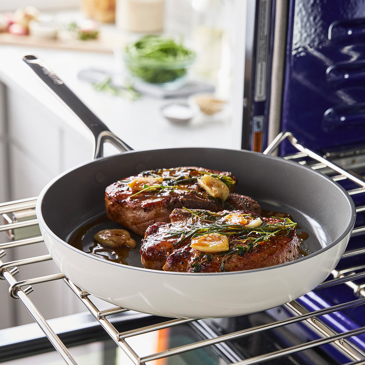 GP5 Colors Ceramic Nonstick 11-Piece Cookware Set with Mirror Handles | Cloud Cream - Perfect for Everyday Cooking, Baking & Serving | Oven & Dishwasher Safe