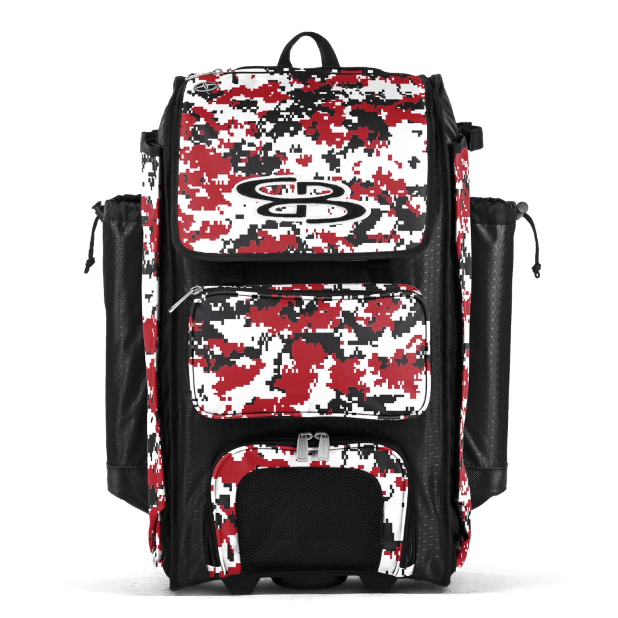 Boombah Catchers Superpack Hybrid Rolling Baseball Bat Bag with Digital Camo Design - Wheeled & Backpack Versions in Multiple Colors - Perfect for Baseball Players, Travel & Team Equipment Storage