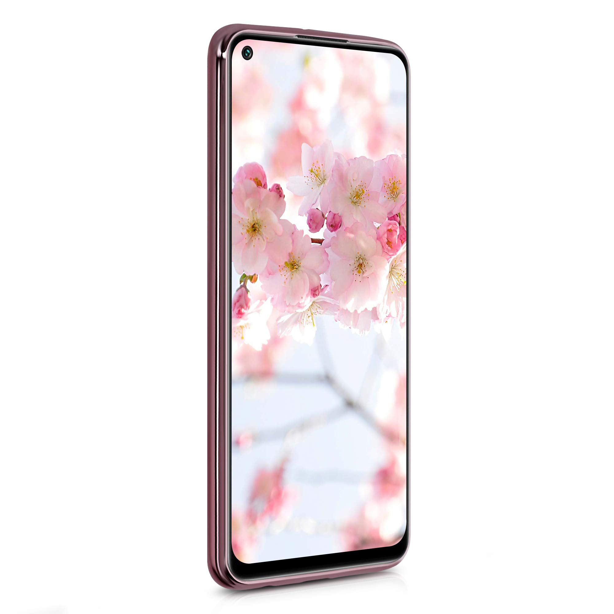kwmobile Crystal Clear TPU Case for Xiaomi Redmi Note 9 - Soft Flexible Transparent Silicone Phone Cover with Rose Gold Flower Design - Perfect for Everyday Protection & Style Enhancement