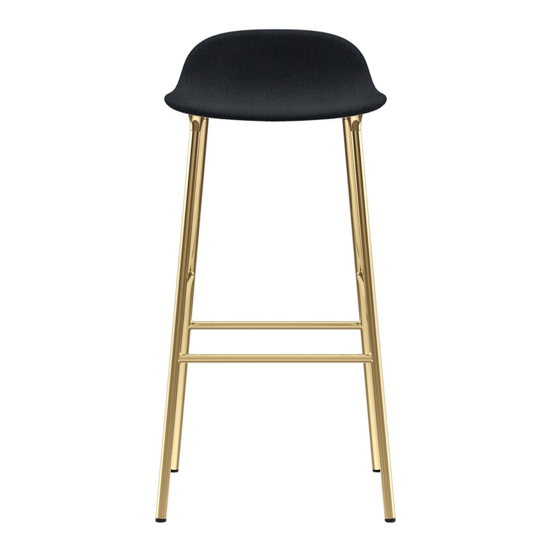 Modern Form Bar Stool with Metal Legs & Upholstered Seat - Perfect for Kitchen Islands, Home Bars & Commercial Use