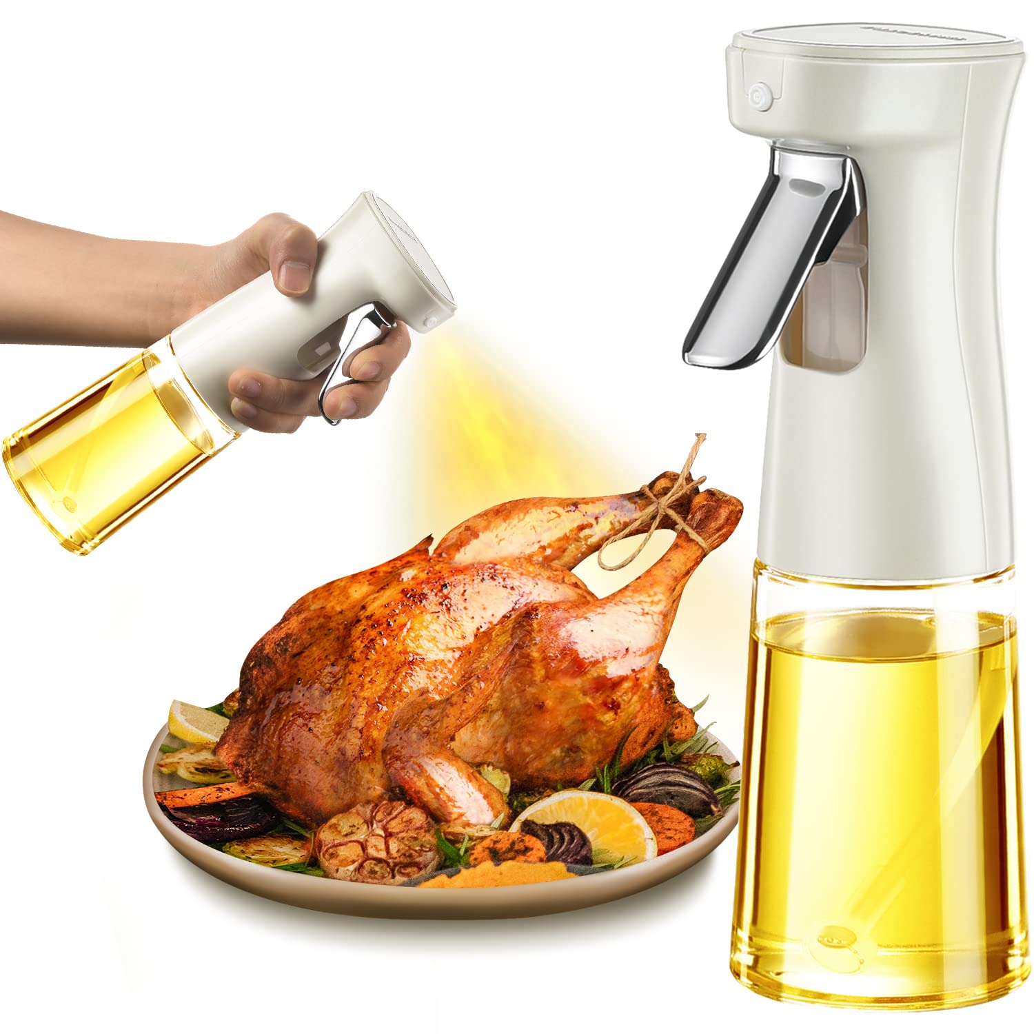 240ml Glass Oil Sprayer for Air Fryer & Cooking - Salad, Baking, BBQ