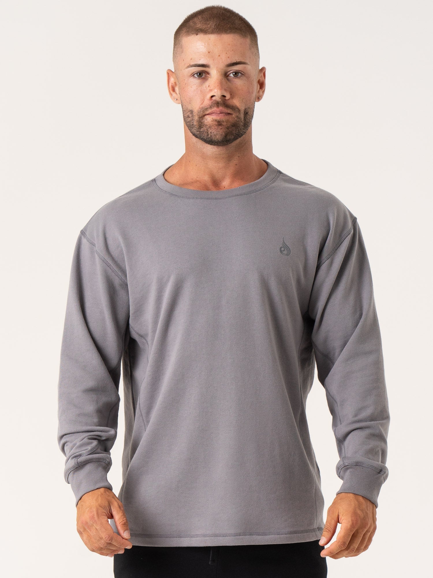 Premium Force Crew Neck T-Shirt for Men - Soft Charcoal Cotton Tee - Comfortable Casual Wear for Gym, Workout, and Everyday Outfits