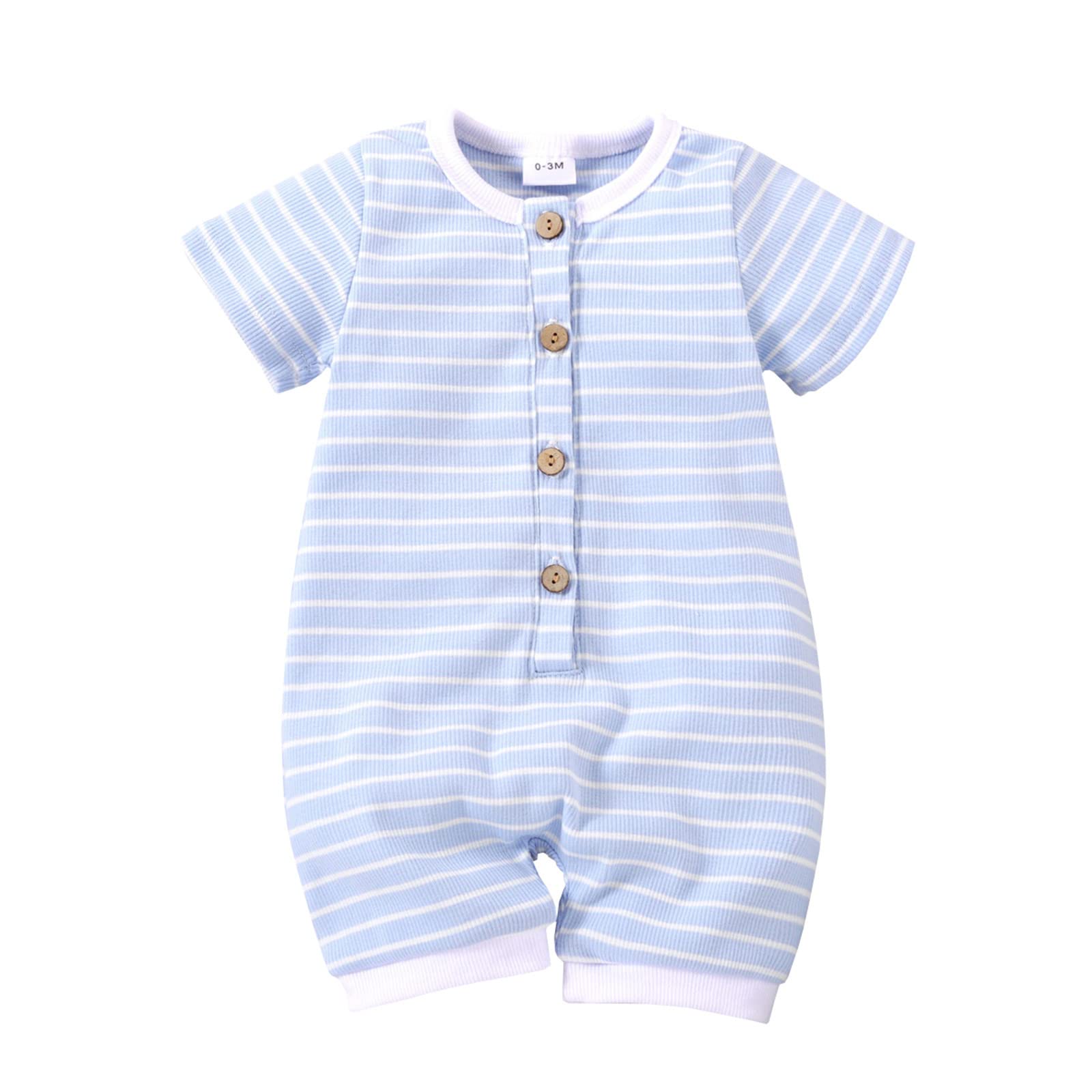 Baby Boys Girls Ribbed Romper Jumpsuit - Playtime & Outfits