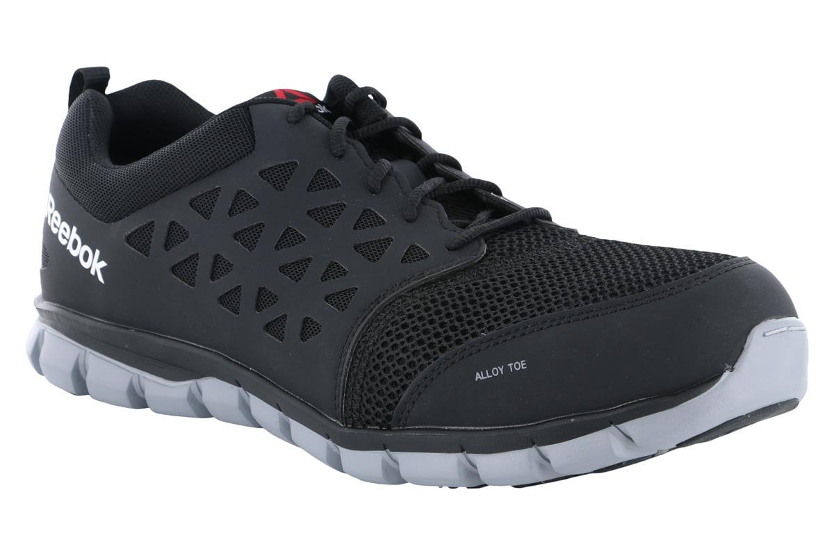 Reebok Sublite Alloy Safety Toe Work Shoes for Men - Black Steel Toe Work Boots for Construction & Industrial Safety | Comfortable & Lightweight