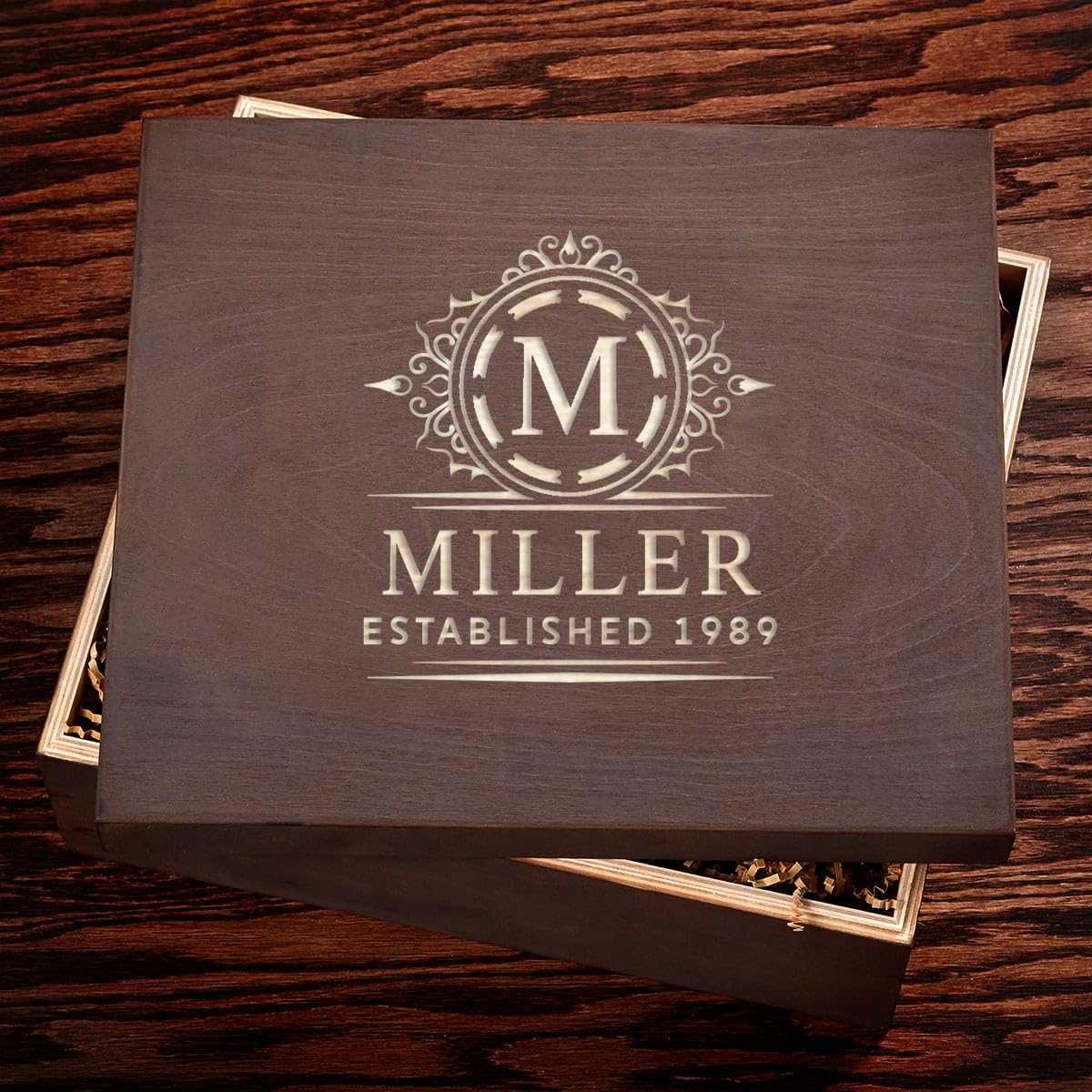 Personalized Wooden Gift Box for Keepsakes & Birthdays - Custom Engraved Brown Wood Box for Jewelry, Wedding Gifts & Special Occasions | HomeWetBar