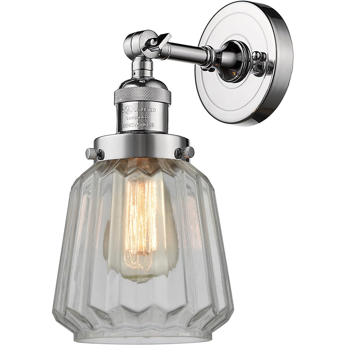 Innovations 201F-PC-G142-LED Modern LED Semi-Flush Mount Ceiling Light Fixture - Polished Chrome Finish - Perfect for Bedroom, Hallway & Kitchen Lighting