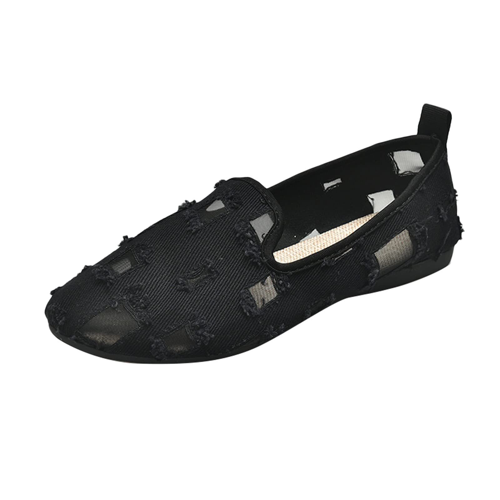 Breathable Mesh Women's Casual Slip-On Shoes - Comfortable Hollow Flat Wedge Sandals for Walking, Travel & Everyday Wear