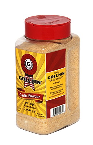 Premium Golchin Garlic Powder, 16oz (1lb) Glass Jar - All Natural, Non-GMO, Kosher Certified - Perfect for Cooking, Baking & Seasoning Dishes