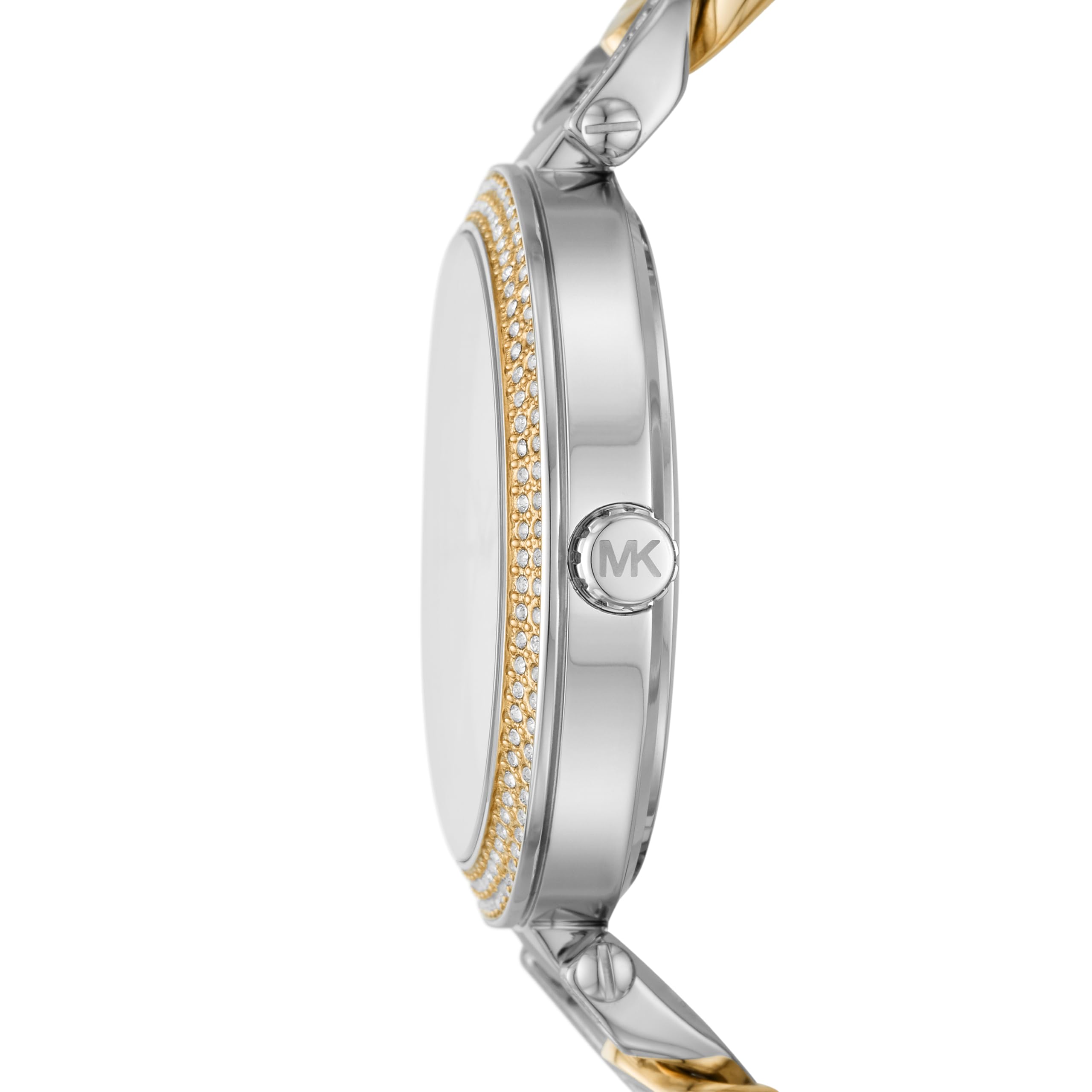 Michael Kors Lady Nini Women's Watch - Stainless Steel Chain-Link Bracelet with Pavé Crystal Accents | Elegant Dress Watch for Women | Perfect for Office, Parties & Special Occasions