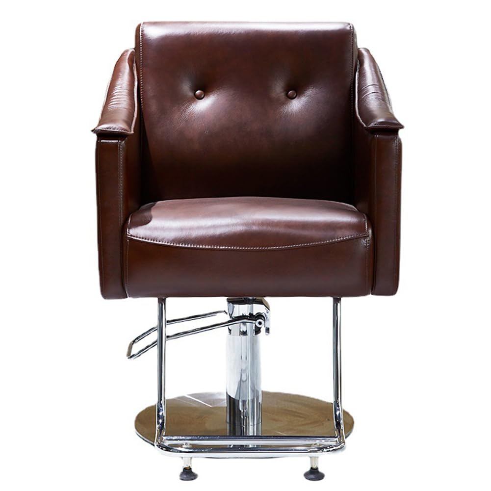 Professional Hydraulic Barber Chair - 360° Swivel Salon Chair with Stainless Steel Armrests for Hair Stylists | Comfortable Beauty Spa Equipment for Hair Cutting, Styling & Barber Shops