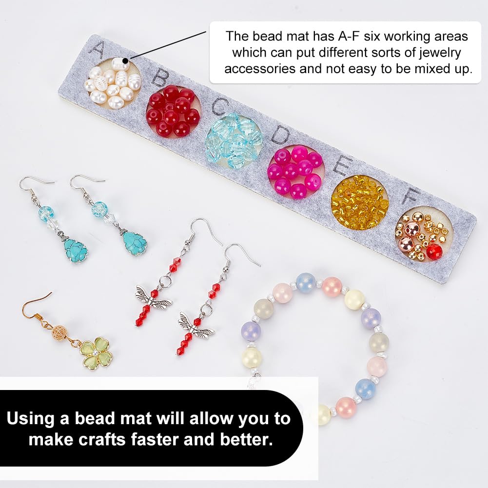10pcs Bead Design Trays & Jewelry Organizer - Non-Slip Felt Beading Mat for Bracelet Making, Necklace Crafting - 8.6x1.4 Inch Bead Storage Tray (Perfect for DIY Jewelry Projects & Craft Organization)