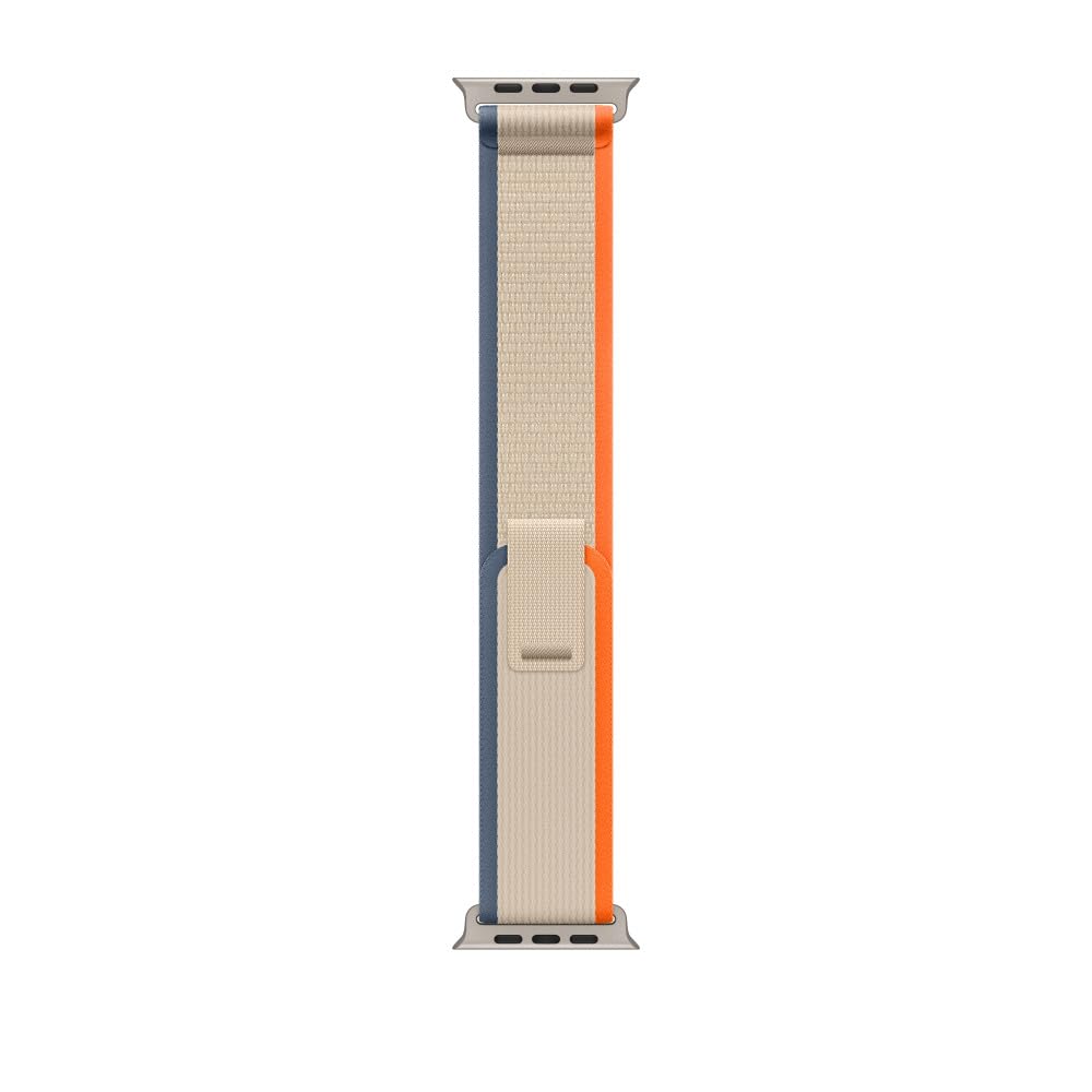 Apple Watch Band 49mm Trail Loop - Orange/Beige S/M Size - Soft Nylon Sport Strap for Apple Watch Series 9/8/7/SE - Perfect for Running, Hiking & Outdoor Activities
