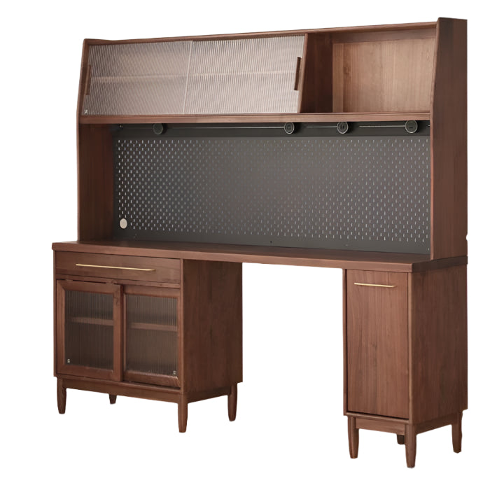 Premium Black Walnut Multi-Function Storage Sideboard - Modern Entryway Console Table with Drawers & Shelves - Perfect for Living Room, Dining Room, or Hallway Organization